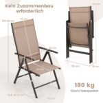 Sulankstoma lauko kėdė 7 atlošo padėtys 180 kg apkrova (Ruda)