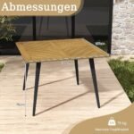 Kvadratinis akacijos medienos lauko stalas 4 asmenims (Natūrali)