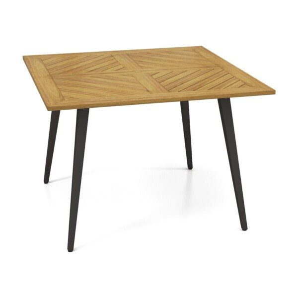 Kvadratinis akacijos medienos lauko stalas 4 asmenims (Natūrali)