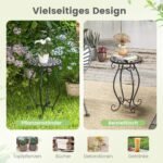 Apvalus mozaikinis staliukas su keramine apdaila (Juoda ir balta)