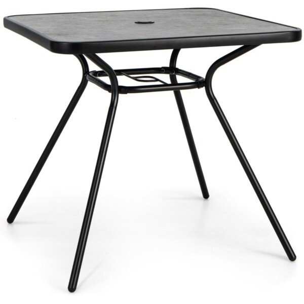 Lauko ir vidaus stalas su DPC stalviršiu ir skėčio anga (Pilka)