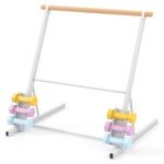 Laisvai pastatoma baleto treniruočių štanga su svarmenų laikikliais (Balta)