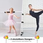 Reguliuojamo aukščio baleto stovas šokiams ir tempimui (Balta)