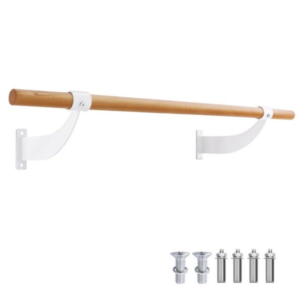 Balto medžio baleto stulpas 120 cm (Natūrali)