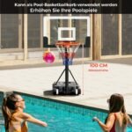 Reguliuojamo aukščio lauko krepšinio stovas (Juoda ir balta)