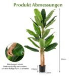 Dirbtinė bananų palmė 27 lapai 195 cm (Žalia)