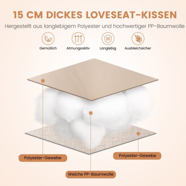 Sodo suoliuko pagalvėlė 132x49 cm (Smėlio)