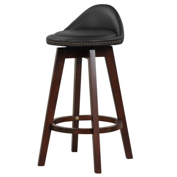 Besukamoji baro kėdžių komplekto dalis 2 vnt. su atlošu ir atrama kojoms (Juoda)