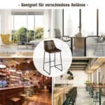 Baro kėdžių komplektas su atlošu ir metalinėmis kojomis 2 vnt (Auksinė)