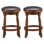 Pasukamos baro kėdžių komplektas su atrama kojoms riešuto rudumo (Riešuto rudumo)