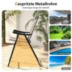 Sulankstomas lauko baro kėdžių komplektas su metaliniu rėmu ir atrama kojoms (Kavos)