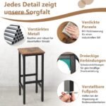 Baro kėdžių komplektas su atrama kojoms (2 vnt) (Rustikali ruda)