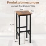 Baro kėdžių komplektas su atrama kojoms (2 vnt) (Rustikali ruda)