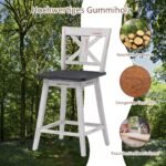 Baro kėdės su atrama nugarai ir kojoms (Balta)