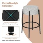 Aukštas apmuštas baro kėdiklis su atrama kojoms (Pilka)