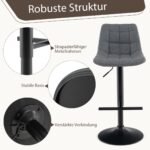 Reguliuojamo aukščio ir pasukamos baro kėdės komplektas (Pilka)