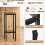 Aukštų virtuvinių kėdžių komplektas su atrama kojoms 4 vnt (Ruda)