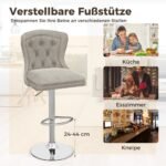 Reguliuojamo aukščio baro kėdžių komplektas (2 vnt.) (Pilka)