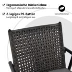 Baro kėdžių komplektas su paminkštintu atlošu (Juoda)