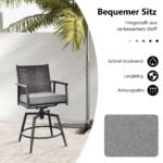 Baro kėdžių komplektas su paminkštintu atlošu (Juoda)