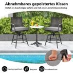 Baro kėdžių komplektas su paminkštintu atlošu (Juoda)