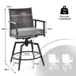 Baro kėdžių komplektas su paminkštintu atlošu (Juoda)