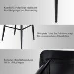 Moderni metalinė baro kėdė su atlošu (Juoda)