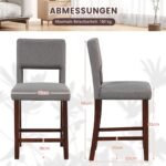 Aukštos baro kėdės su paminkštinta sėdyne ir atrama nugarai (Pilka)