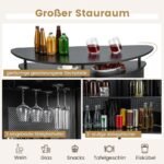 Baro stalas su keturių pakopų daiktadėže ir kojų atrama (Juoda)