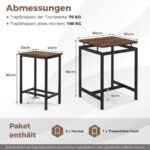 Baro aukščio stalo ir kėdžių komplektas su pūstuvės dizaino stalviršiu (Rustic Brown)