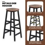 Baro stalas su 2 kėdėmis ir 3 pakopų lentyna 91 cm (Ruda)