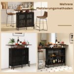 Baro stalas su daiktų laikymo vieta ir atrama kojoms (Ruda)