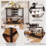 Trivietis virtuvės vežimėlis ratukais ir laikikliais (Ruda)