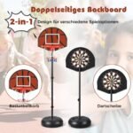 Vaikiškas krepšinio stovas su smiginio lenta (Juoda)