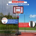 Reguliuojamo aukščio krepšinio stovas su ratukais (Juoda)