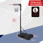 Nešiojamas krepšinio stovas reguliuojamas 260–305 cm aukščiu (Juoda)