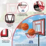 Reguliuojamo aukščio lauko krepšinio stovas (Raudona)