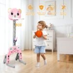3-in-1 sporto žaidimų rinkinys vaikams: krepšinis futbolas ir metimas (Rožinė)