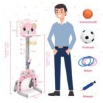 3-in-1 sporto žaidimų rinkinys vaikams: krepšinis futbolas ir metimas (Rožinė)