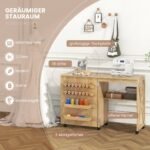 Sulankstomas siuvimo stalas su laikymo skyriais (Natūrali)