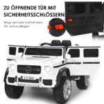 Elektrinis automobilis vaikams su valdymo pulteliu ir LED apšvietimu (Balta)