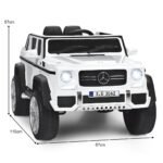 Elektrinis automobilis vaikams su valdymo pulteliu ir LED apšvietimu (Balta)