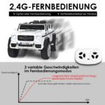 Elektrinis automobilis vaikams su valdymo pulteliu ir LED apšvietimu (Balta)