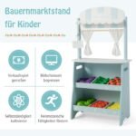 Medinis vaikiškas kampelis su daržovėmis ir vaisiais (Mėlyna)