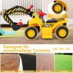 Elektrinis vaikiškas ekskavatorius su papildomomis funkcijomis (Geltona)