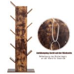 Daugiaaukštė knygų lentyna su apsauga nuo apvirtimo (Rustikalios rudos)