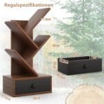 5 pakopų knygų lentyna su stalčiais (Ruda)