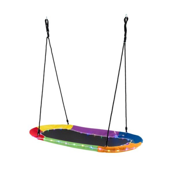 Ovali lauko sūpynės 300 kg talpos su reguliuojamais lynais (Spalvota)