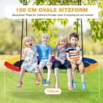 Ovali lauko sūpynės 300 kg talpos su reguliuojamais lynais (Spalvota)