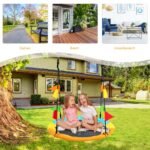 Apvali sodo sūpuoklė 100 cm reguliuojamas aukštis (Šviesiai mėlyna)